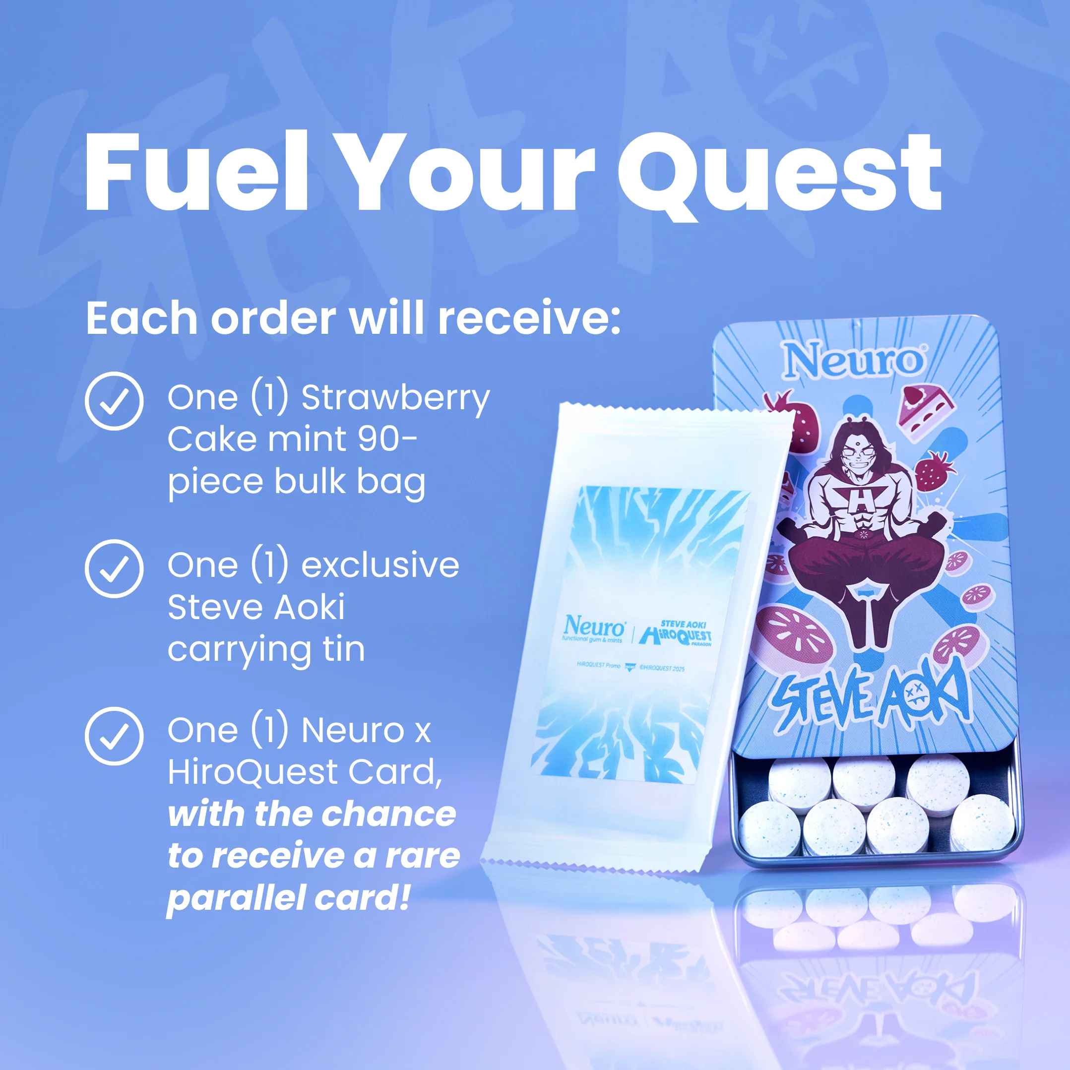 Neuro x Steve Aoki Energy & Focus Strawberry Cake Mints - Image 3