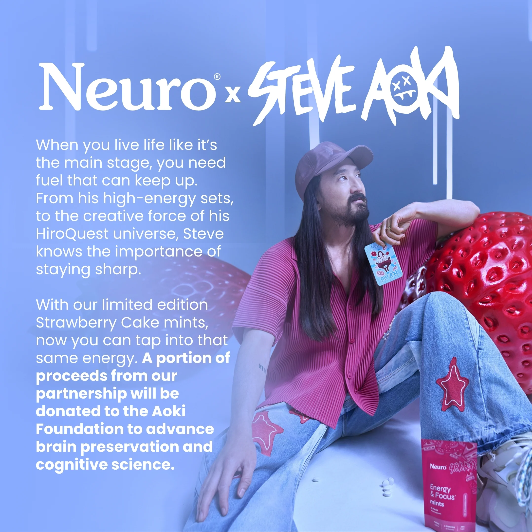 Neuro x Steve Aoki Energy & Focus Strawberry Cake Mints - Image 5